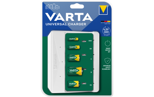 Mini Universal-Ladegerät VARTA, für AA/ AAA/ C/ D/ 9V Batterien, NiMH Akku