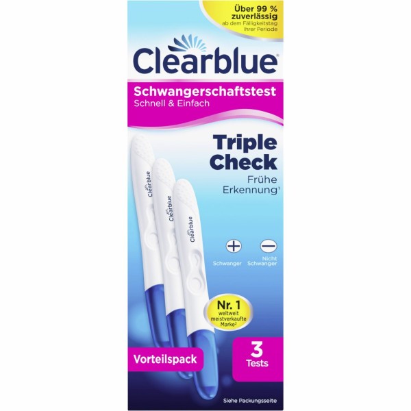 Clearblue 2x Schwangerschaftstest Frühe Erkennung Vorteilspack, Über 99 % zuverlässig, Kit mit 3 Tes