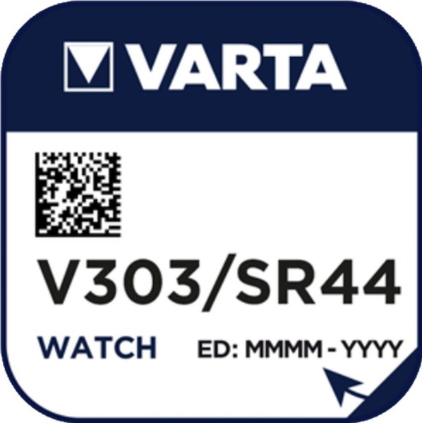 Varta 100x Watch 303 Uhrenzelle Knopfzelle SR 44 SW V303 Silber-Oxid 180 mAh 1,55 V 1er Blister V 30