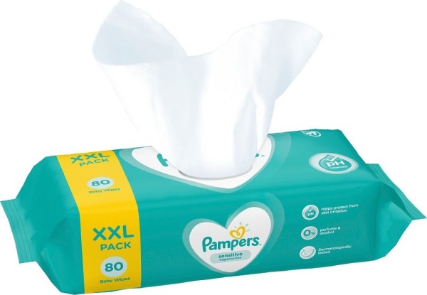 Pampers 50x Baby Feuchttücher Sensitive Baby Wipes 80 Stück