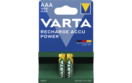 Micro-Akku VARTA ''Professional'', Ni-MH, 1.000 mA, Typ AAA, 2er-Blister