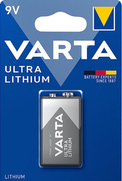 Varta 50x VARTA Ultra Lithium 9V 1er Blister E-Block Batterie, für Rauchmelder, GPS Geräte, Sport- u