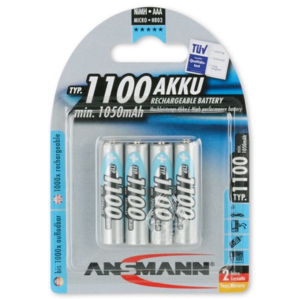 ANSMANN NiMH Akku Micro AAA Typ 1100 min. 1050mAh 4er Blister 5035232