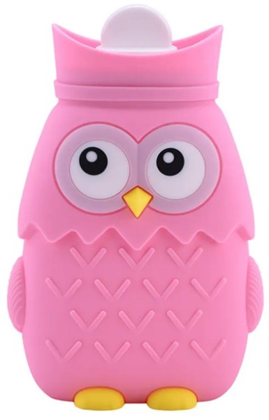 Top Mini Eule Silikon Wärmflasche 400 ml Bettflasche Handwärmer für Erwachsene und Kinder Pink WEP-0