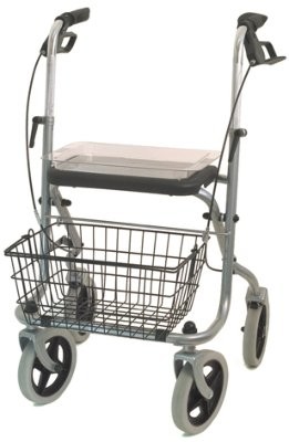 Rollator MIGO 2G 190/50,Stockh.,Tabl.,Korb,PU,silber,