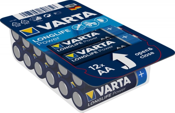 Varta 4x Longlife Power AA Mignon Alkaline Batterie 12er Blister ehem. High Energy 4906