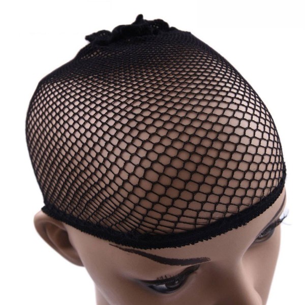 Top Haarnetz Mesh Perückenkappe Unterziehhaube aus schwarzem Nylon mit offenem Ende HA-24