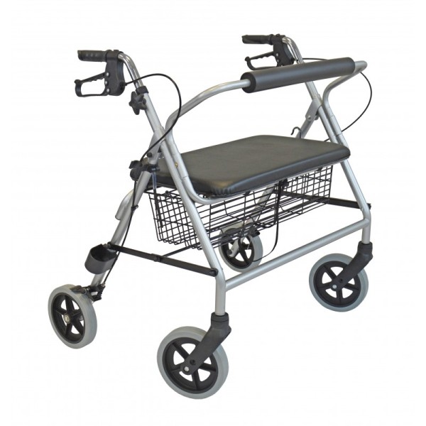 R225 XL - SB 65Rollator für Schwergewicht, Farbe silber