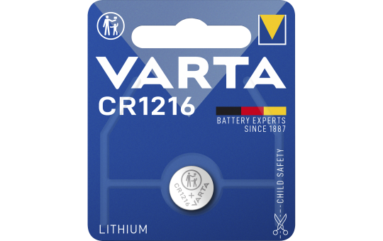 Lithium-Knopfzelle VARTA CR 1216, 25mAh, 3V, 1er-Blister