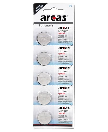 Arcas 10x Lithium CR2025 Knopfzelle 3V 5er Blister 137 05025