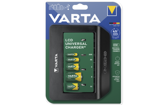 Universal-Ladegerät VARTA, Akku NiMH, LCD Charger, für AA/ AAA/ C/ D/ 9V