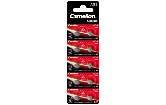 Knopfzelle CAMELION, AG3, 1,5V, Alkaline, 10er-Blister