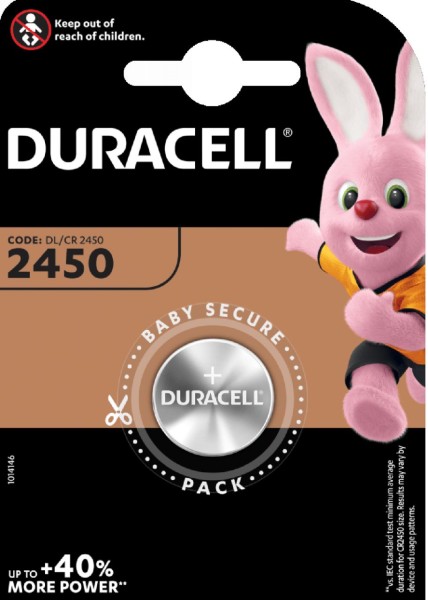 Duracell CR2450 Knopfzelle DL2450 Lithium 3V 1er Blister 620mAh 2450