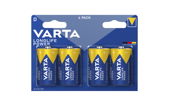 Mono-Batterie VARTA ''Longlife Power'' Alkaline, Typ D, LR20, 1,5V, 4er Pack