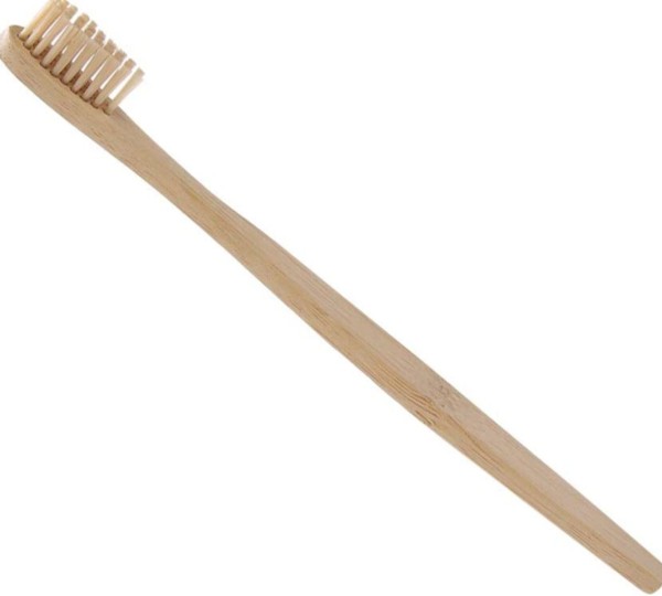 Top Bambus Zahnbürste Beige. Nachhaltig, biologisch abbaubar, natürlich und vegan für Erwachsene und