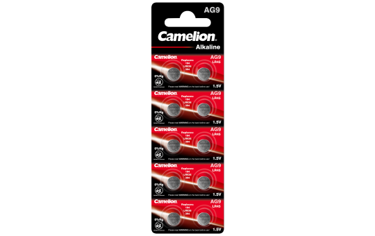 Knopfzelle CAMELION, AG9, 1,5V, Alkaline, 10er-Blister