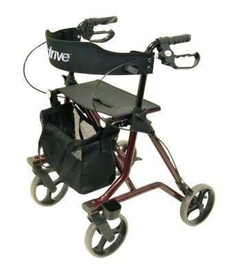 Rollator TORRO m.Stockhalter,u.Netzkorb,rot,