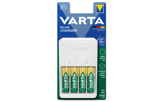 Universal-Ladegerät VARTA, inkl. 4x Mignon Akku Typ AA, NiMH Akku, 2100mAh