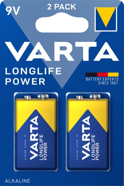 Varta 50x Longlife Power Alkaline 9V Batterie 2er Blister 4922