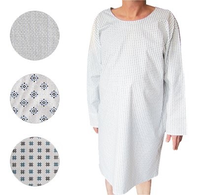 Krankenhemd m.Nackenband Uni-Größe blau(Sundo)
