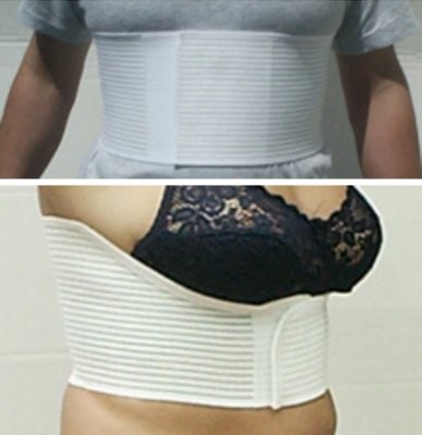 Rippenbandage Herren weiß,Gr.2,Höhe 16cm,72-85cm(Ruthner),