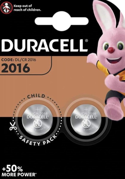 Duracell 100x Knopfzelle Lithium CR2016 2er Blister 3V DL2016 2016