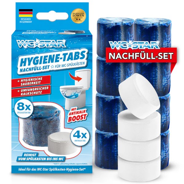 WC-Star Nachfüll-Set 8x Spülkasten-Tab (à 50 g), 4x Antikalk-Tab (25 g)