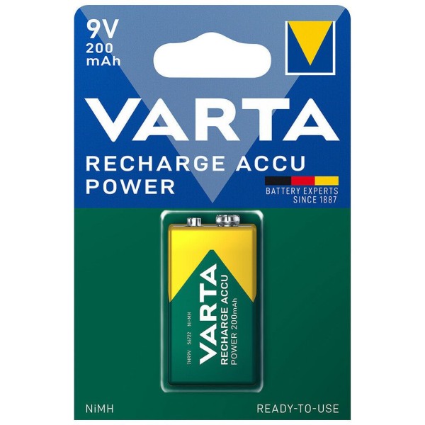 Varta 50x 9V NiMH Akku 200mAh 1er Blister Ready To Use LR61 PP3 56722