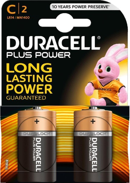 Duracell 4x C LR14 Baby 1,5 V Alkaline Batterie 2er Blister MN1400 Mezza Torcia MN1400